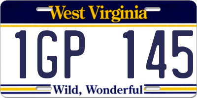 WV license plate 1GP145