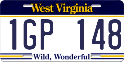 WV license plate 1GP148