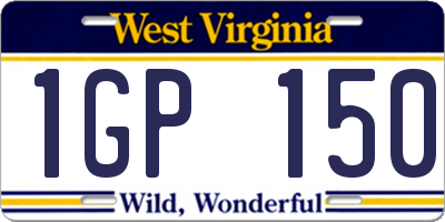 WV license plate 1GP150