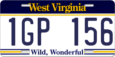 WV license plate 1GP156