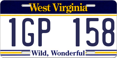 WV license plate 1GP158