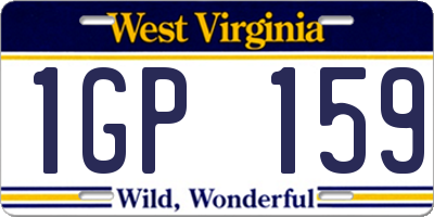 WV license plate 1GP159