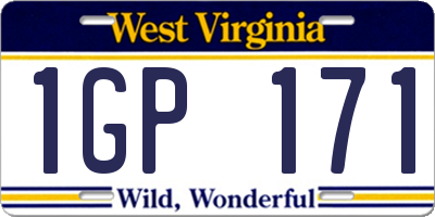 WV license plate 1GP171