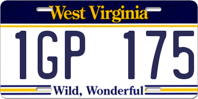 WV license plate 1GP175