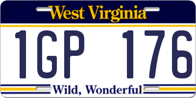 WV license plate 1GP176
