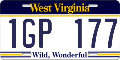WV license plate 1GP177