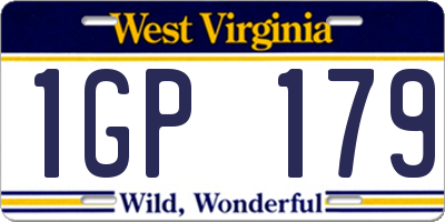 WV license plate 1GP179