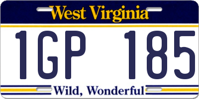 WV license plate 1GP185