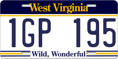 WV license plate 1GP195