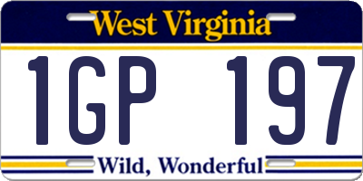 WV license plate 1GP197