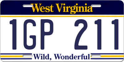 WV license plate 1GP211