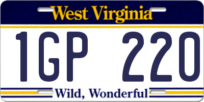 WV license plate 1GP220