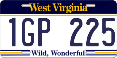 WV license plate 1GP225