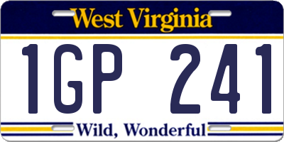 WV license plate 1GP241
