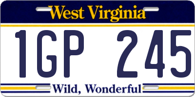 WV license plate 1GP245
