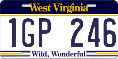 WV license plate 1GP246