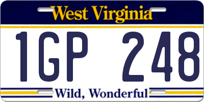 WV license plate 1GP248
