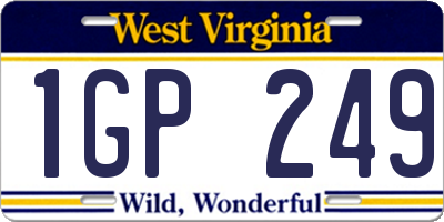 WV license plate 1GP249