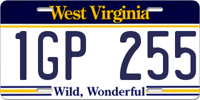 WV license plate 1GP255