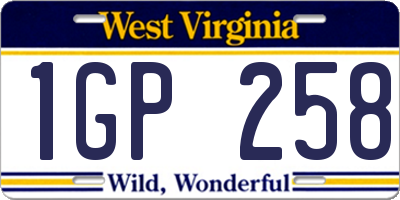 WV license plate 1GP258