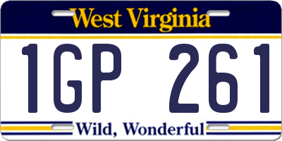 WV license plate 1GP261