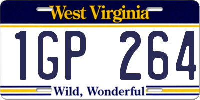 WV license plate 1GP264