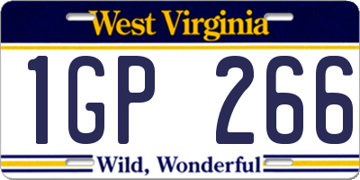 WV license plate 1GP266