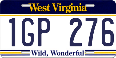 WV license plate 1GP276