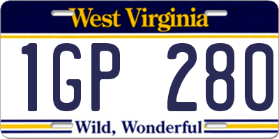 WV license plate 1GP280