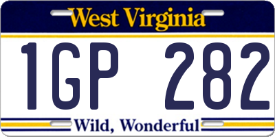 WV license plate 1GP282