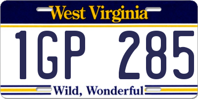 WV license plate 1GP285