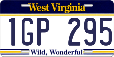 WV license plate 1GP295