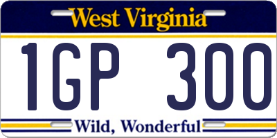 WV license plate 1GP300