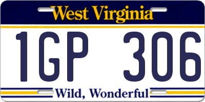 WV license plate 1GP306