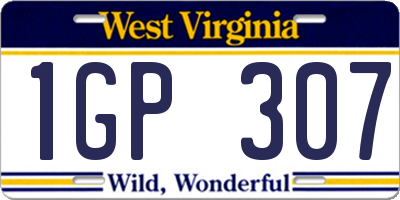 WV license plate 1GP307