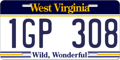 WV license plate 1GP308