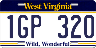 WV license plate 1GP320