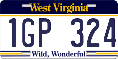 WV license plate 1GP324