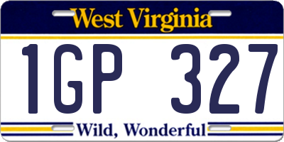 WV license plate 1GP327