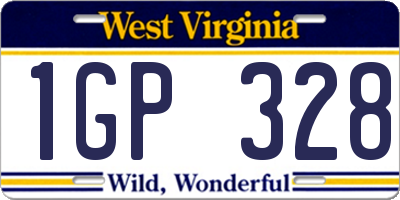 WV license plate 1GP328