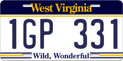WV license plate 1GP331