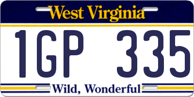 WV license plate 1GP335