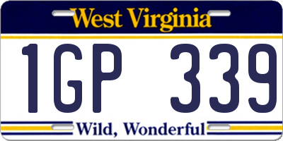 WV license plate 1GP339
