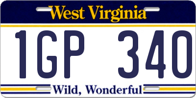 WV license plate 1GP340