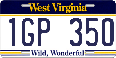 WV license plate 1GP350