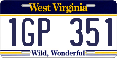 WV license plate 1GP351
