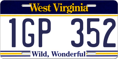WV license plate 1GP352