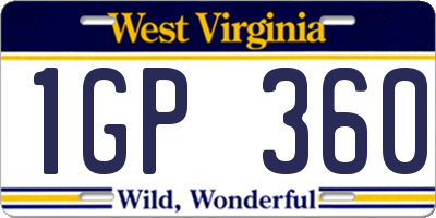 WV license plate 1GP360
