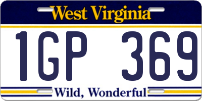 WV license plate 1GP369