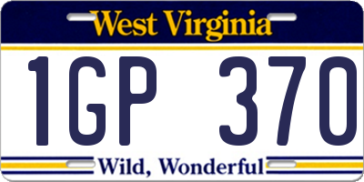 WV license plate 1GP370
